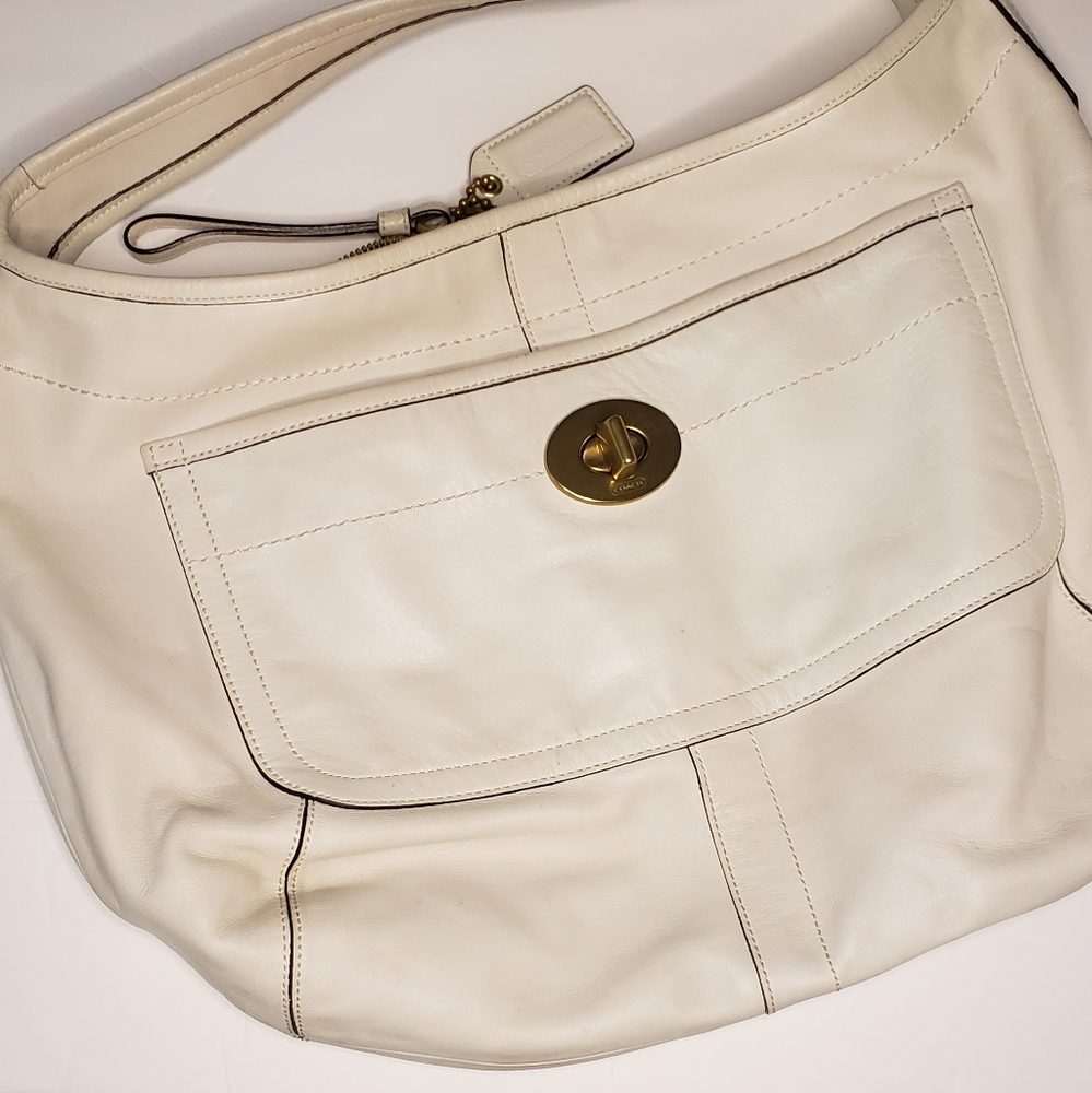 Creme Coach Handbag